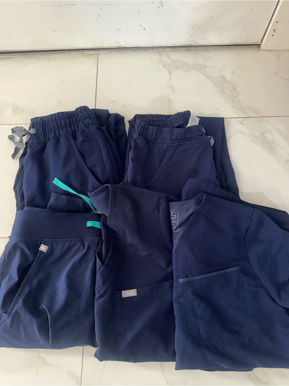 Figs Navy Medical Scrub Set - Dark Blue